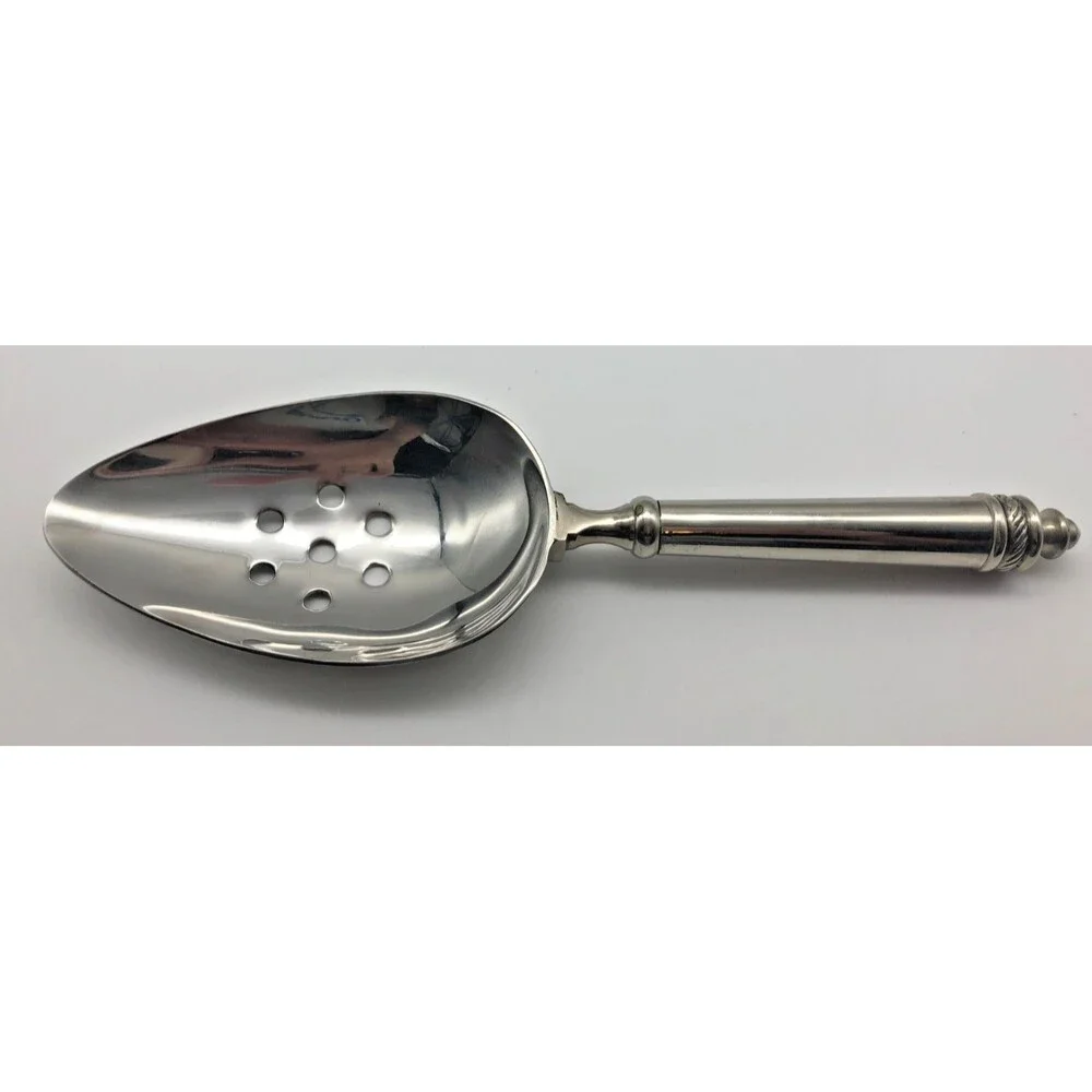 Pottery Barn Thurston Serving Slotted Spoon Silver Chrome w/Box